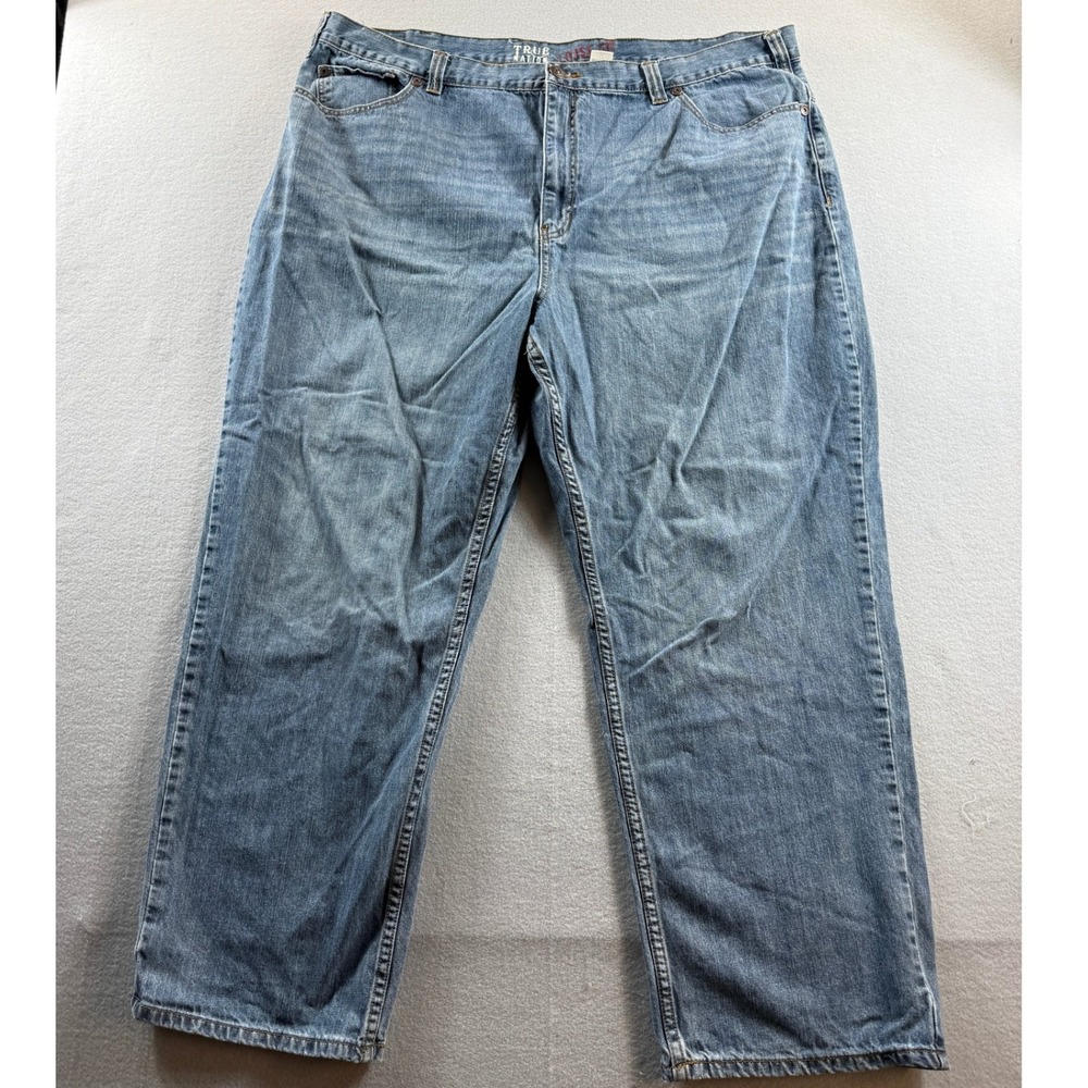 True Nation Jeans Mens 46x32 (Fit 45x29) Blue Loose Fit Straight Leg Denim